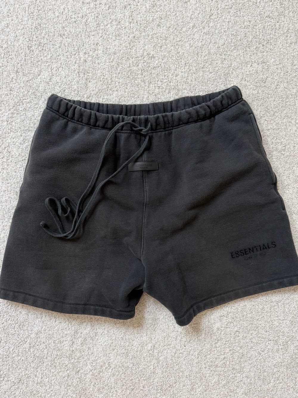 Essentials Black Men’s Drawstring Athletic Shorts